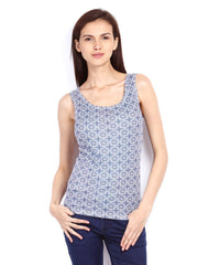The Collection by Debenhams Women White &amp; Blue Printed Top