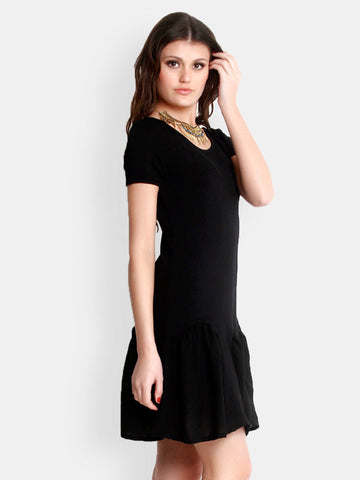 The Gud Look Black Fit &amp; Flare Dress