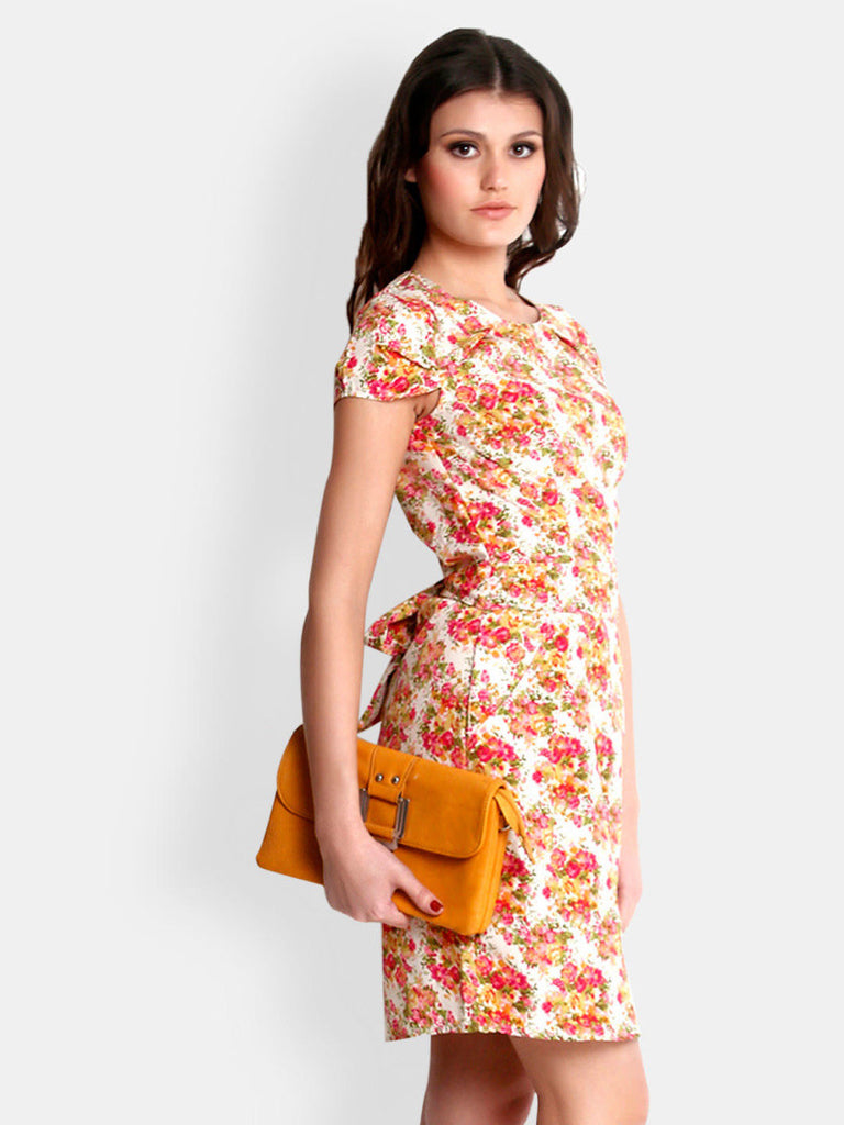 The Gud Look Multi-Coloured Floral Print Shift Dress