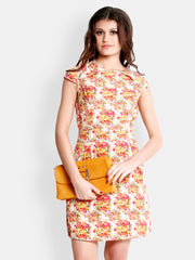 The Gud Look Multi-Coloured Floral Print Shift Dress