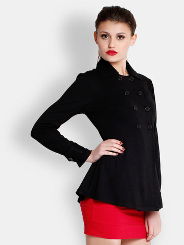 The Gud Look Women Black Jacket