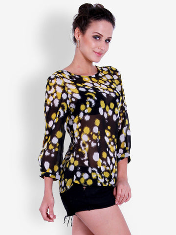 The Gud Look Women Black Printed Top
