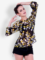 The Gud Look Women Black Printed Top