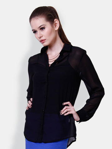 The Gud Look Women Black Shirt
