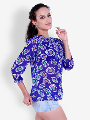 The Gud Look Women Blue Printed Top