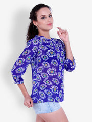 The Gud Look Women Blue Printed Top