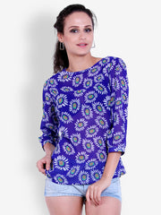 The Gud Look Women Blue Printed Top