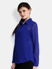 The Gud Look Women Blue Shirt