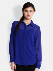 The Gud Look Women Blue Shirt