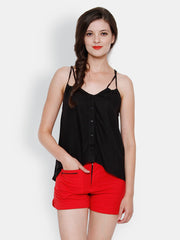 The Gud Look Women Black Spagetti Top