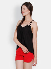 The Gud Look Women Black Spagetti Top