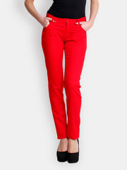 The Gud Look Women Red Slim Fit Jeans