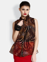 The Gud Look Women Brown Printed Shirt