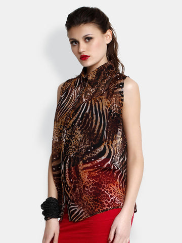 The Gud Look Women Brown Printed Shirt