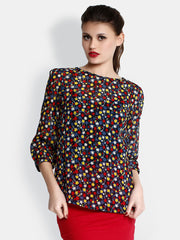 The Gud Look Women Multi-Coloured Floral Print Top