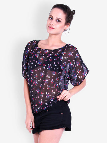 The Gud Look Women Black Printed Top