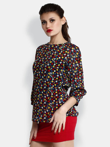 The Gud Look Women Multi-Coloured Floral Print Top