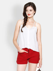 The Gud Look Women White Spagetti Top