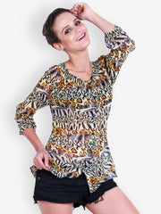 The Gud Look Women Beige Printed Top
