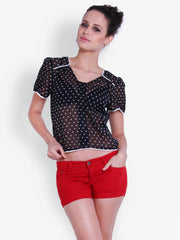 The Gud Look Women Black Printed Top