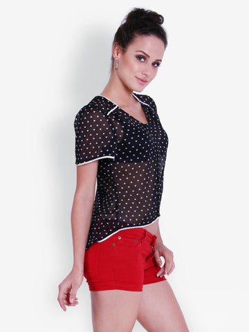 The Gud Look Women Black Printed Top