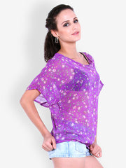 The Gud Look Women Purple Printed Top