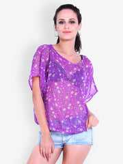 The Gud Look Women Purple Printed Top
