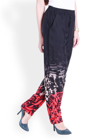 The Gud Look Women Black Printed Trousers