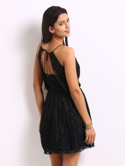 The Vanca Black Lace Fit &amp; Flare Dress