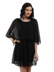 The Vanca Women Black Georgette Dress