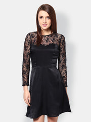 The Vanca Black Lace Fit &amp; Flare Dress