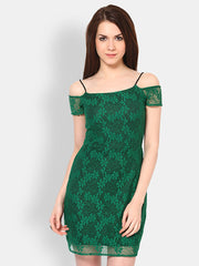 The Vanca Green Lace Bodycon Dress