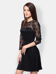The Vanca Black Lace Fit &amp; Flare Dress
