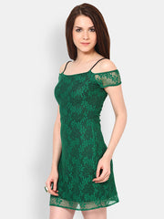 The Vanca Green Lace Bodycon Dress