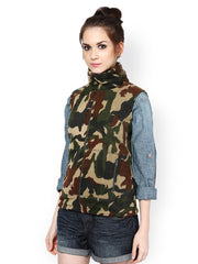 The Vanca Women Multicoloured Camouflage Print Jacket