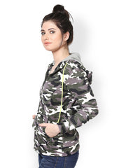The Vanca Women Grey Printed Jacket