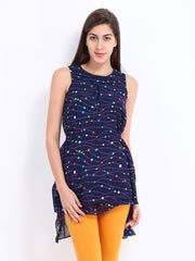 Tokyo Talkies Women Navy Printed Tunic