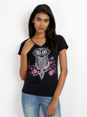 Tokyo Talkies Women Black Printed T-shirt