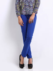Tokyo Talkies Women Blue Printed Veronica Slim Fit Jeans