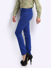 Tokyo Talkies Women Blue Printed Veronica Slim Fit Jeans