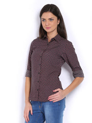 Tokyo Talkies Women Charcoal Grey Printed Shirt