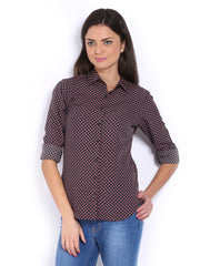 Tokyo Talkies Women Charcoal Grey Printed Shirt