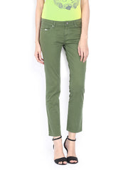 Tokyo Talkies Women Green Slim Fit Ankle Length Jeans