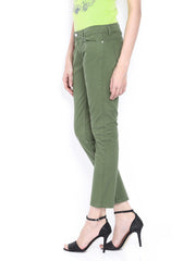 Tokyo Talkies Women Green Slim Fit Ankle Length Jeans