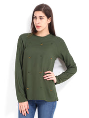 Tokyo Talkies Women Olive Green Top