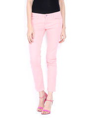 Tokyo Talkies Women Peach Coloured Slim Fit Ankle Length Jeans