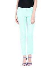 Tokyo Talkies Women Mint Green Slim Fit Ankle Length Jeans