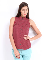 Tokyo Talkies Women Maroon Printed Top