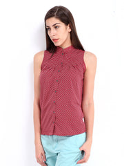 Tokyo Talkies Women Maroon Printed Top