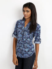 Tokyo Talkies Women Navy Printed Top